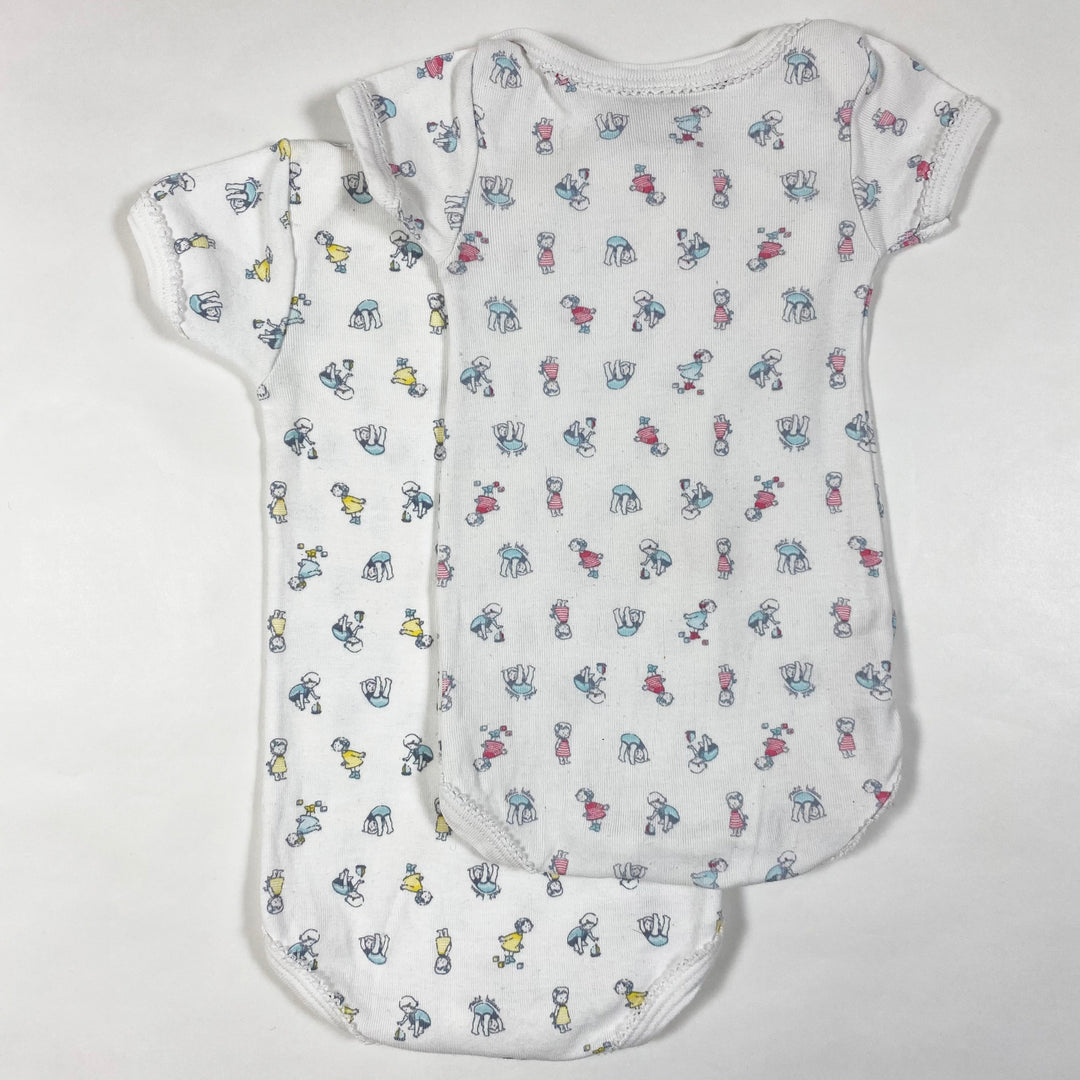 Petit Bateau play print short-sleeved bodys set of 2 3M/60cm 3