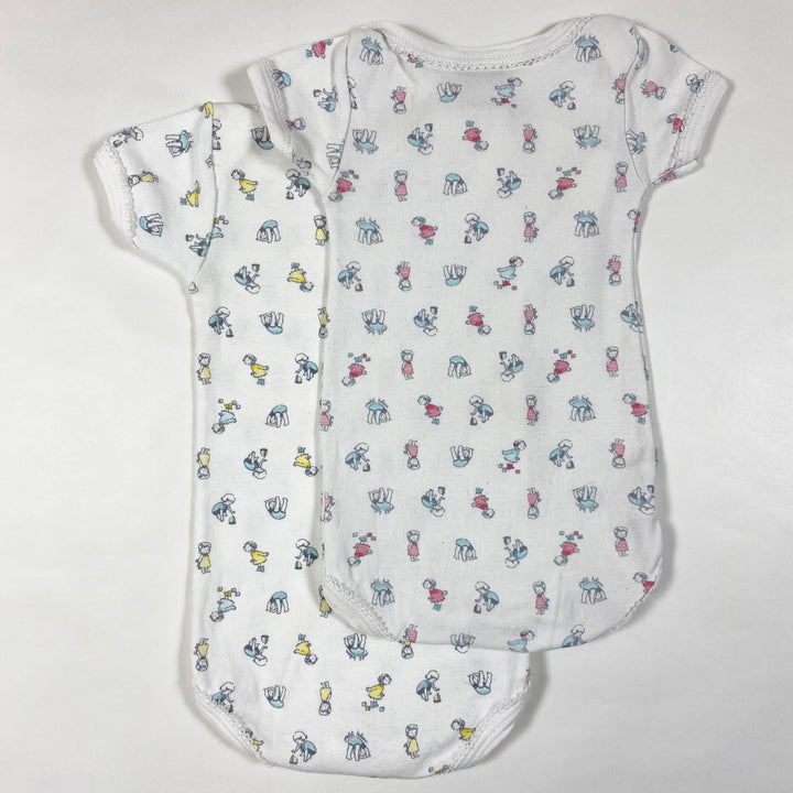 Petit Bateau play print short-sleeved bodys set of 2 3M/60cm 3