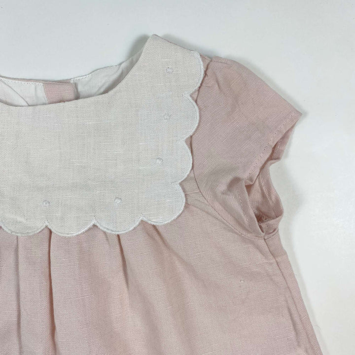 Cyrillus soft pink linen blend blouses & bloomers set 6M 2