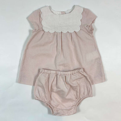 Cyrillus soft pink linen blend blouses & bloomers set 6M 1