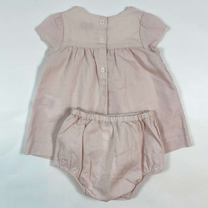 Cyrillus soft pink linen blend blouses & bloomers set 6M 3
