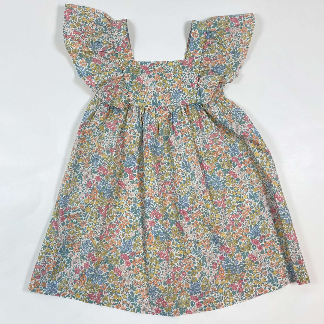 Olivier London blue/orange floral print sleeveless sun dress 2-3Y 1