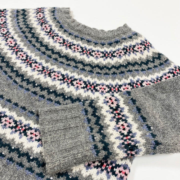 Bonpoint grey festive fair isle knit 6Y 2
