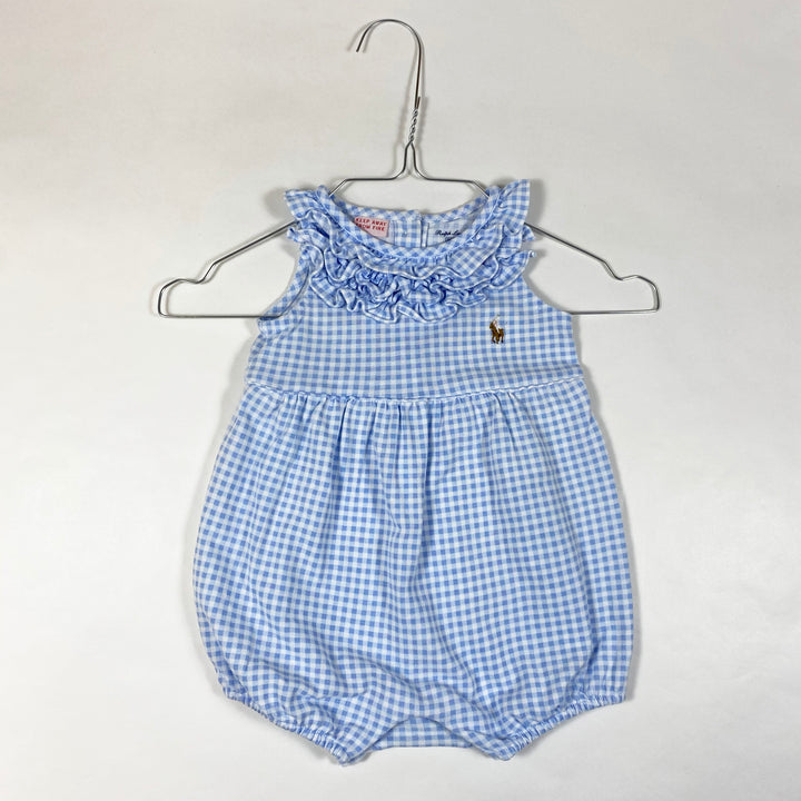 Ralph Lauren light blue gingham romper 6M/70 1