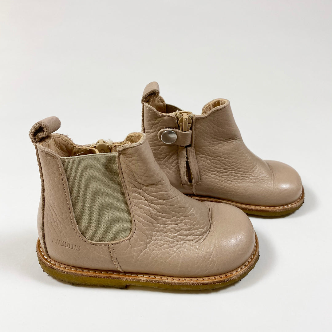 Angulus dusty pink leather booties 22