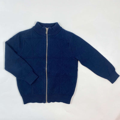 Jacadi navy fine knit zip cardigan 4Y/104 1