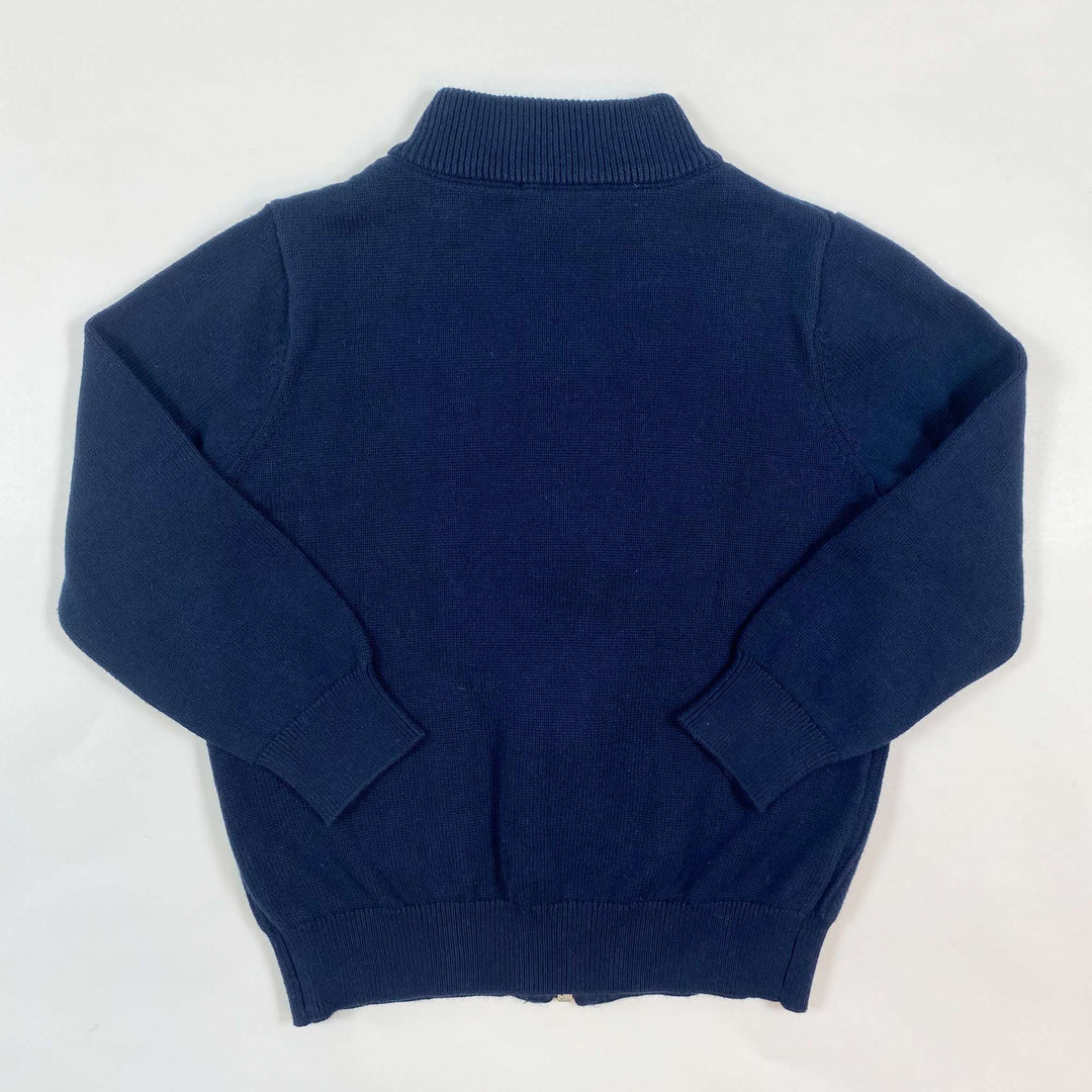 Jacadi navy fine knit zip cardigan 4Y/104 3