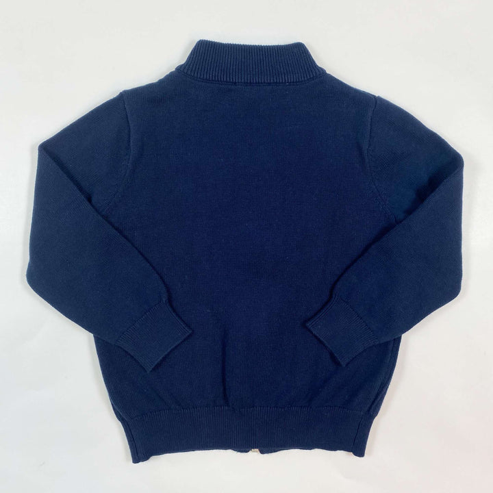 Jacadi navy fine knit zip cardigan 4Y/104 3