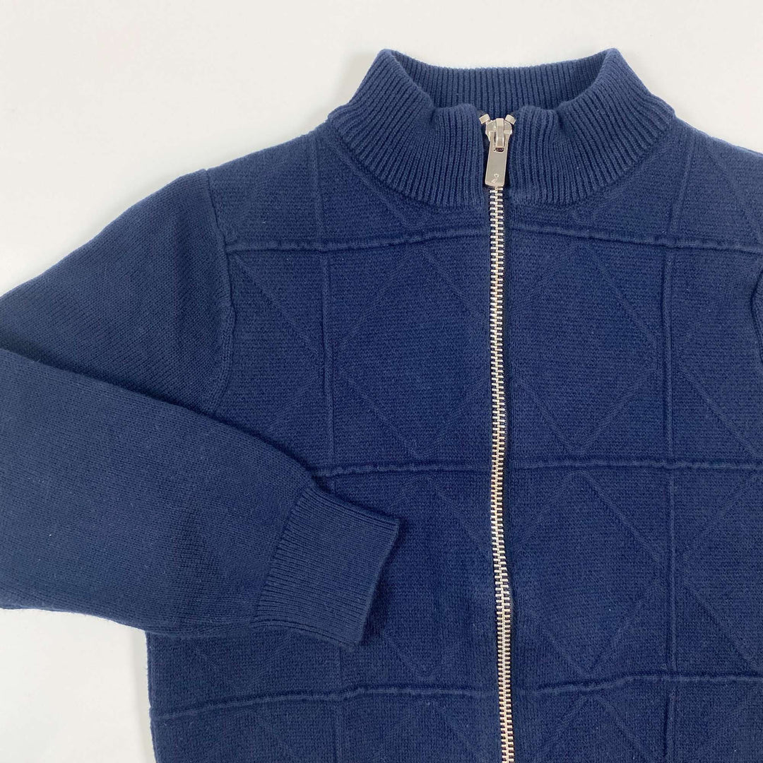 Jacadi navy fine knit zip cardigan 4Y/104 2