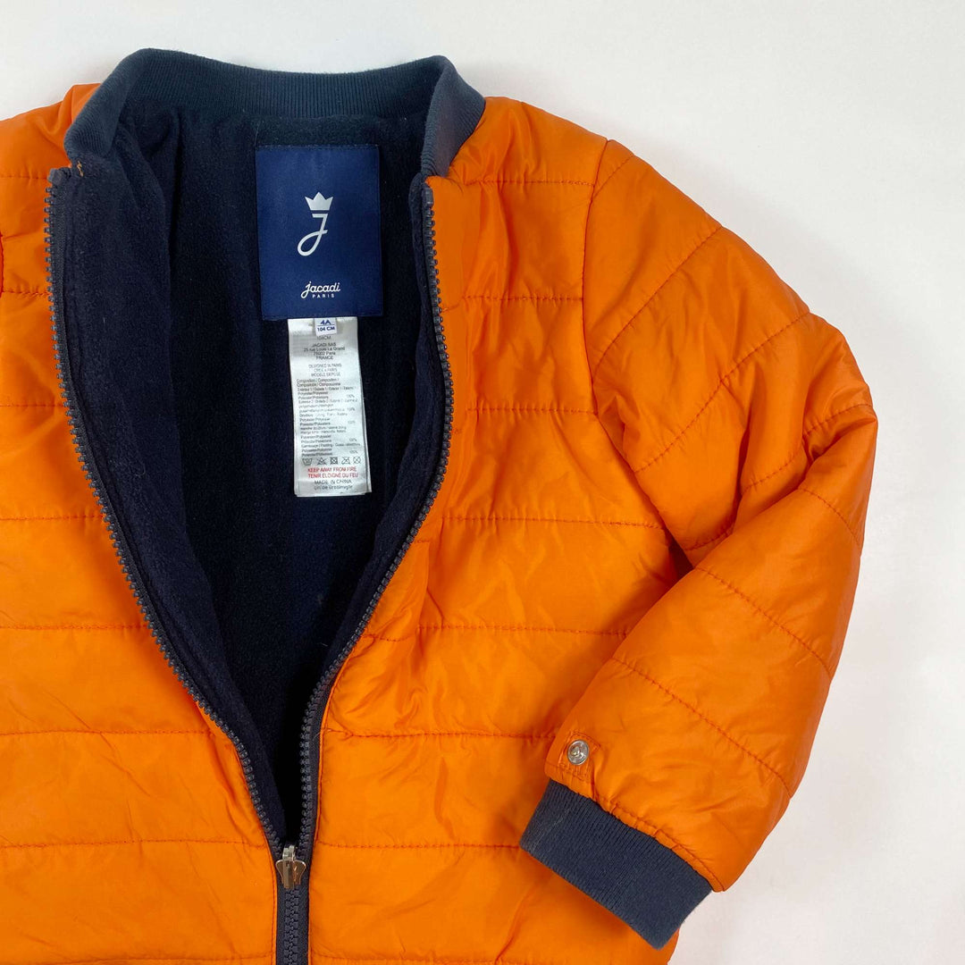 Jacadi orange fleece lined padded jacket 4 2