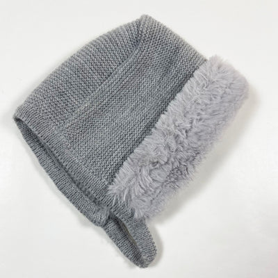 Mebi grey fur lined bonnet 9M 1