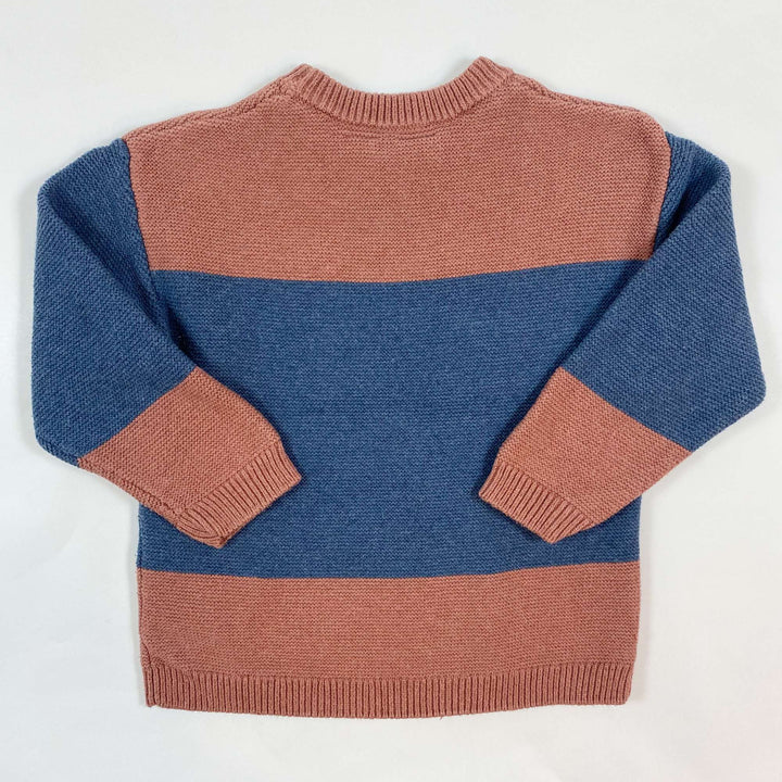 Zara rust/blue colour block knit sweater 3-4Y/104 2