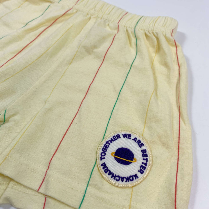 Kokacharm pale yellow stripe shorts 110 2