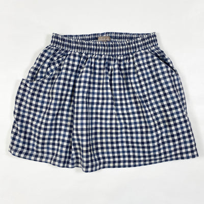 Emile et Ida navy gingham flanel skirt with pockets 6A 1