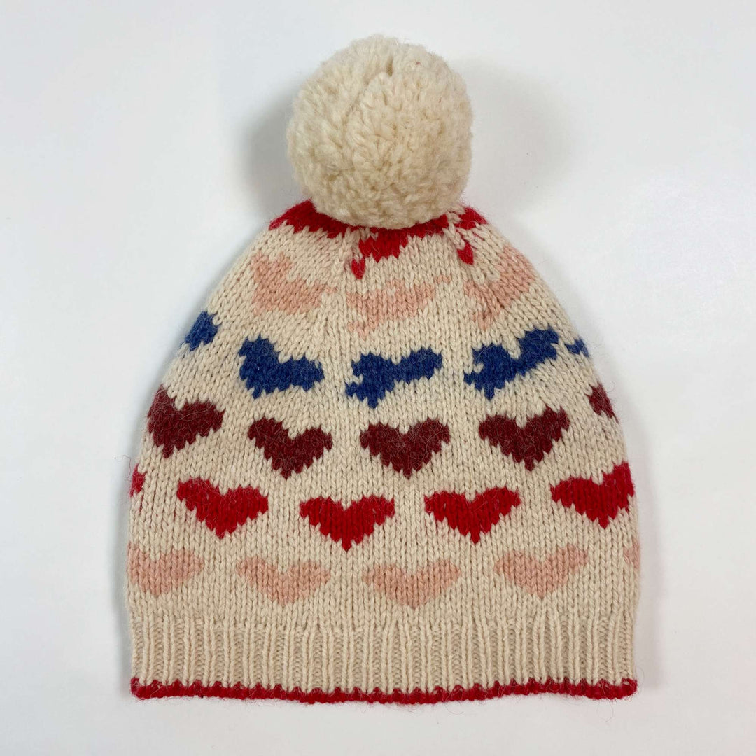 Bonton beige heart bonnet 6Y 2