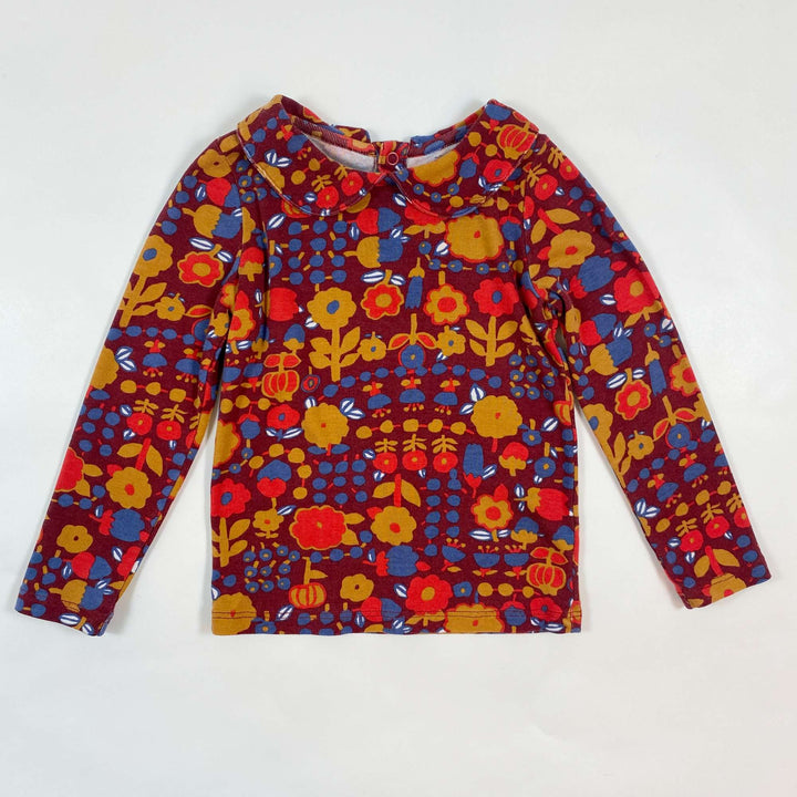 Misha & Puff burgundy floral longsleeve with collar 5-6Y 1