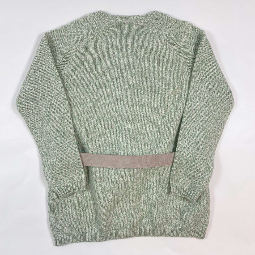 Il Gufo green melange wool mix cardigan with belt 6Y 3