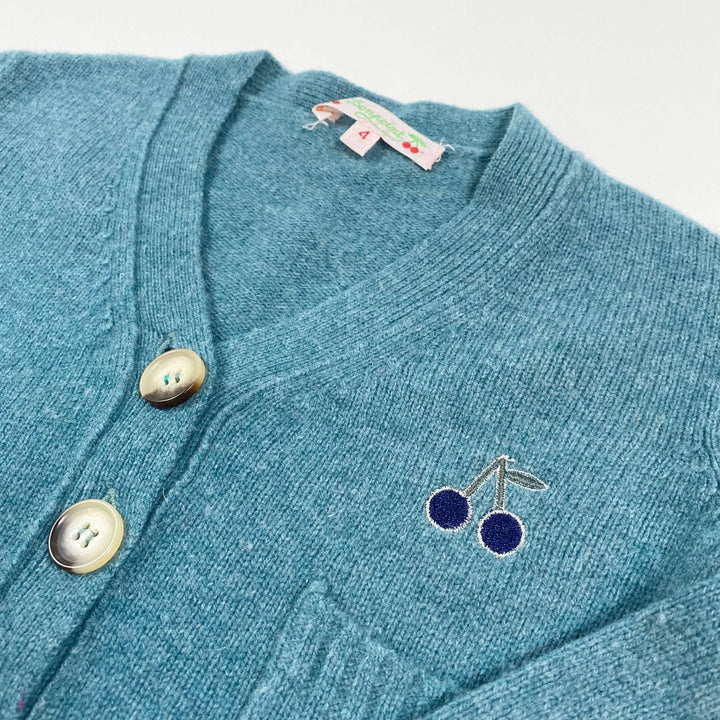 Bonpoint green wool cardigan 4Y 2