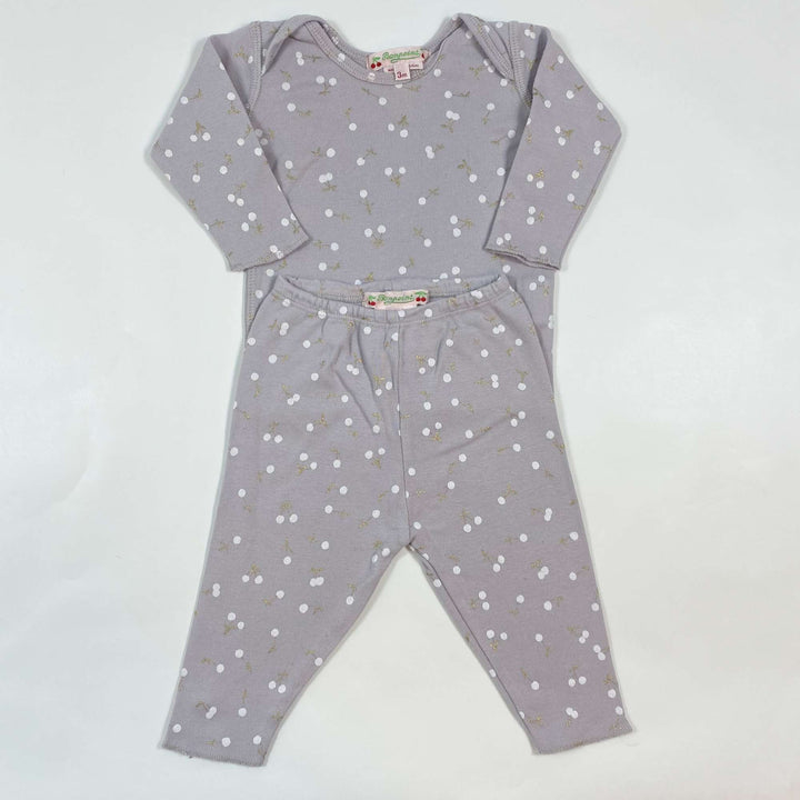 Bonpoint purple cherry longsleeve and leggings set 3M 1