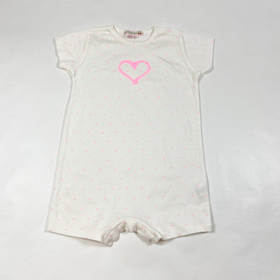 Bonpoint off-white pink heart romper 18M 1