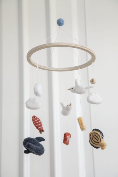 Sebra Seven Seas sea animals felted baby mobile Second Season 57cm 2
