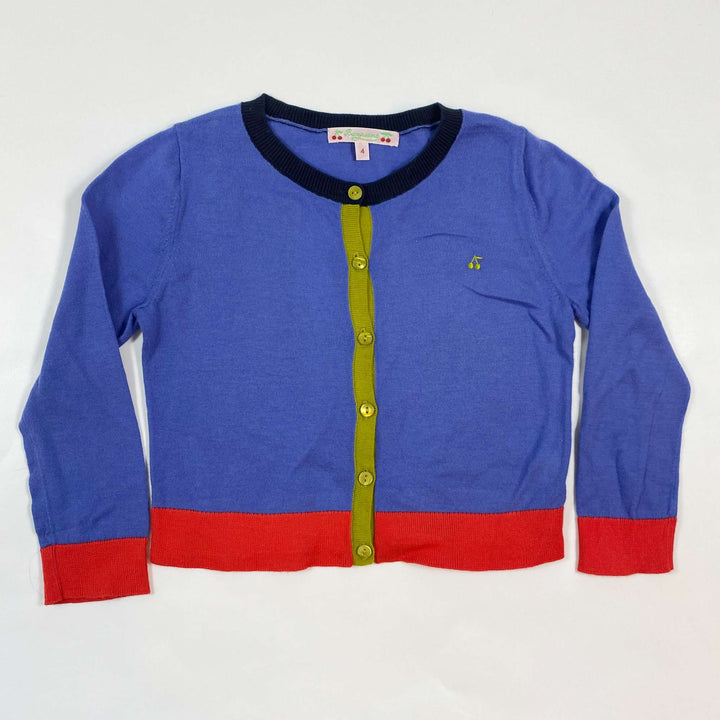 Bonpoint blue colour block cardigan 4Y 1