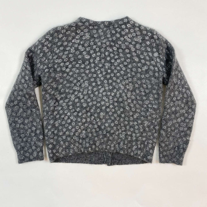 Bonpoint grey cashmere cardigan with silver dots 3Y 2