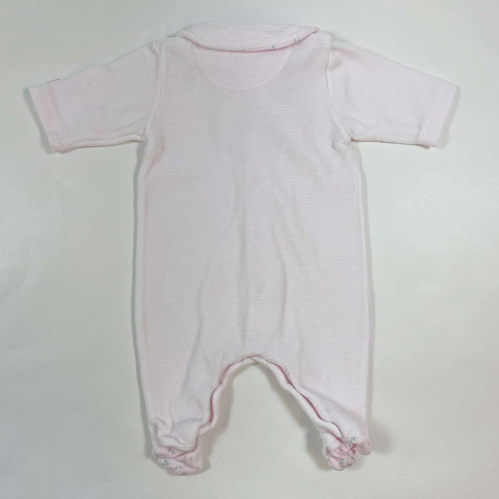 Petit Bateau light pink striped long-sleeved pyjamas with feet NB/50 2