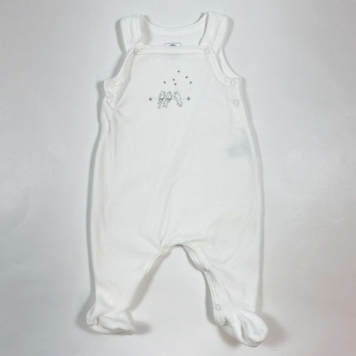 Petit Bateau white bird terry romper 1M/54 1