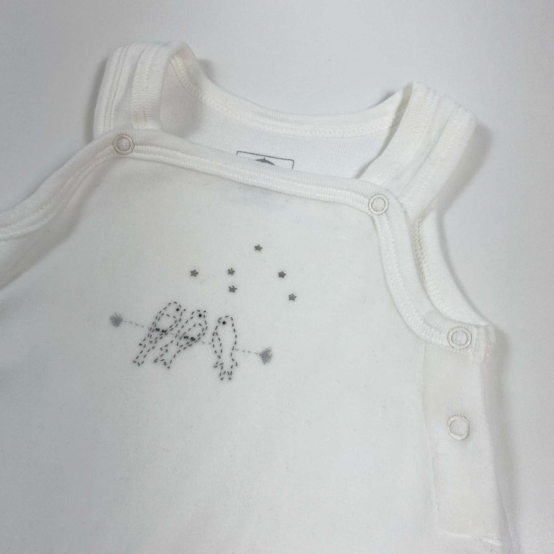 Petit Bateau white bird terry romper 1M/54 2