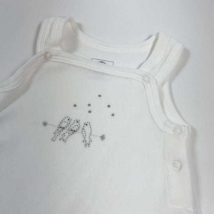 Petit Bateau white bird terry romper 1M/54 2