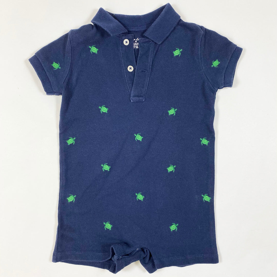 Ralph Lauren navy turtle embroidered short jumpsuit 9M