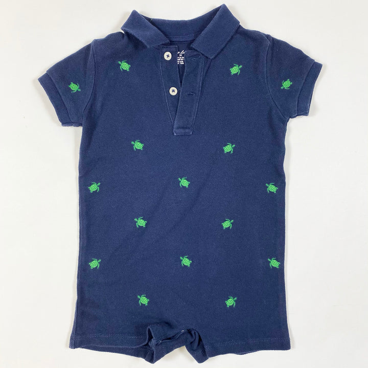 Ralph Lauren navy turtle embroidered short jumpsuit 9M