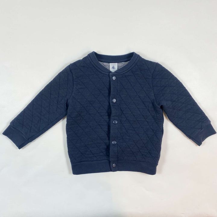 Petit Bateau navy quilted cardigan 24M 1