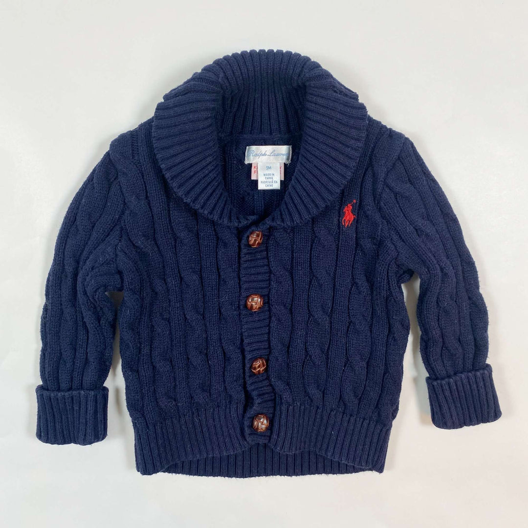 Ralph Lauren navy cable knit cardigan 9M 1