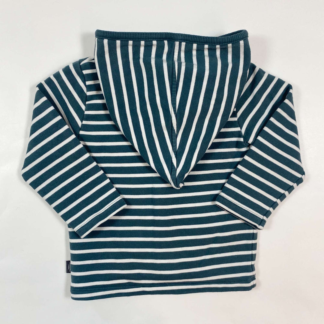 Sanetta blue striped organic hooded sweater 74 2