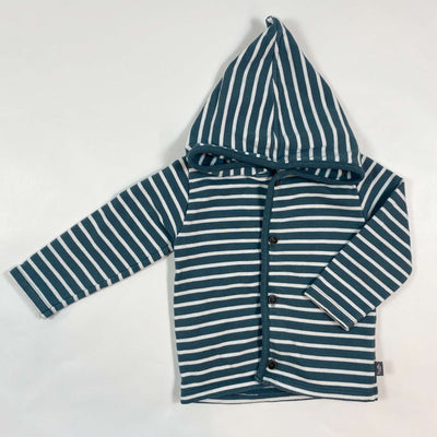 Sanetta blue striped organic hooded sweater 74 1