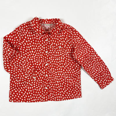 Bonpoint red heart blouse 3Y 1
