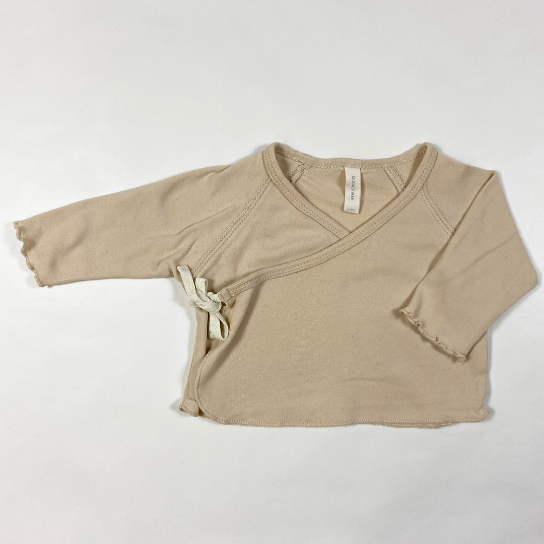 Quincy Mae light beige wrap top 0-3M 1