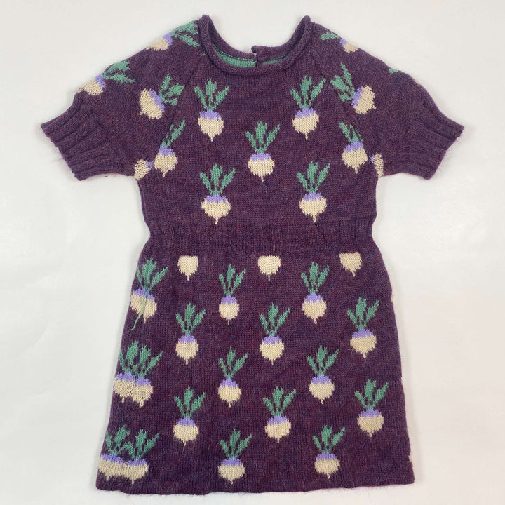 Oeuf NYC aubergine radish print alpaca wool dress 4-5Y 1