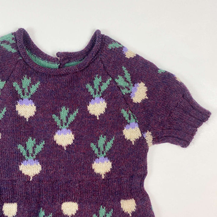 Oeuf NYC aubergine radish print alpaca wool dress 4-5Y 2