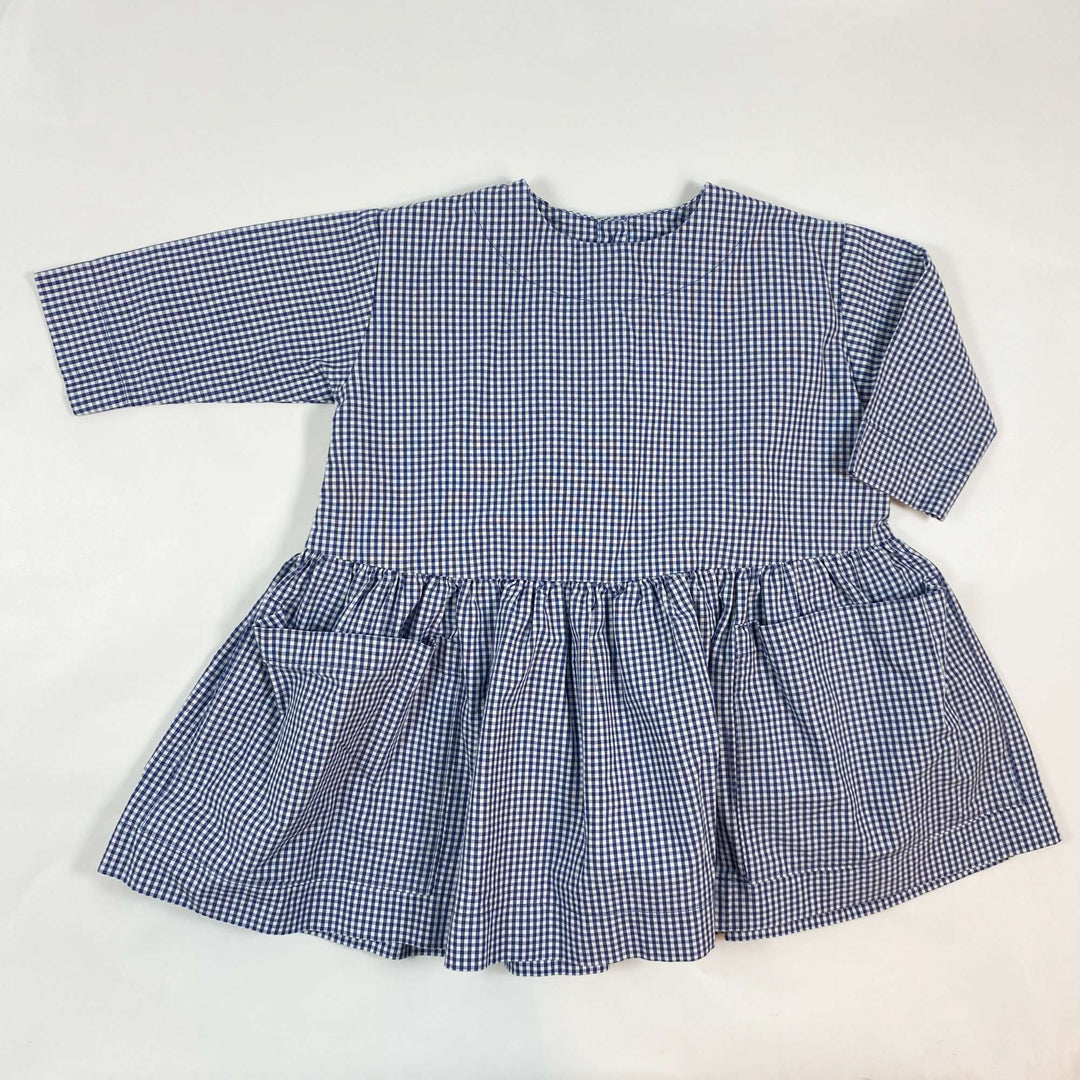 As we grow blue gingham pima cotton pocket dress 18/36M 1