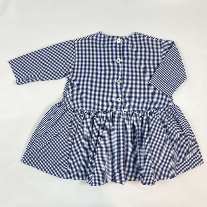 As we grow blue gingham pima cotton pocket dress 18/36M 3