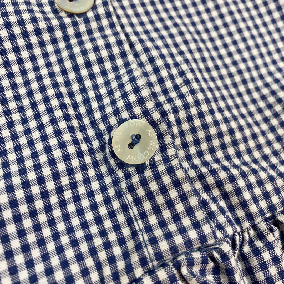 As we grow blue gingham pima cotton pocket dress 18/36M 4