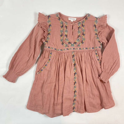 Louise Misha pink floral embroidered dress 3Y 1