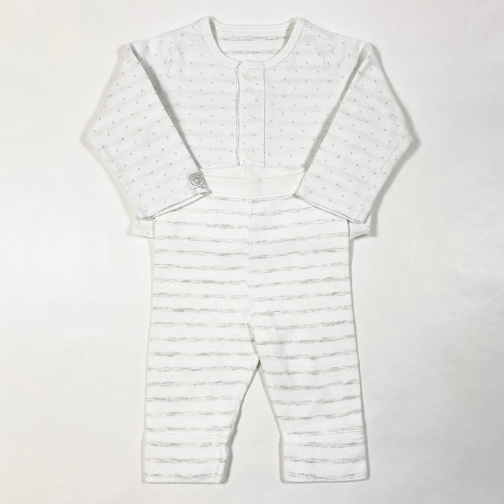 Petit Bateau white reversible top and pants set 6M/67 1