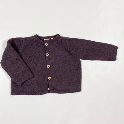 Bonpoint aubergine baby alpaca cardigan 18M 1