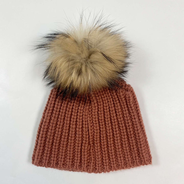 Paz Rodriguez dark dusty pink wool  hat with pompom 5Y 2