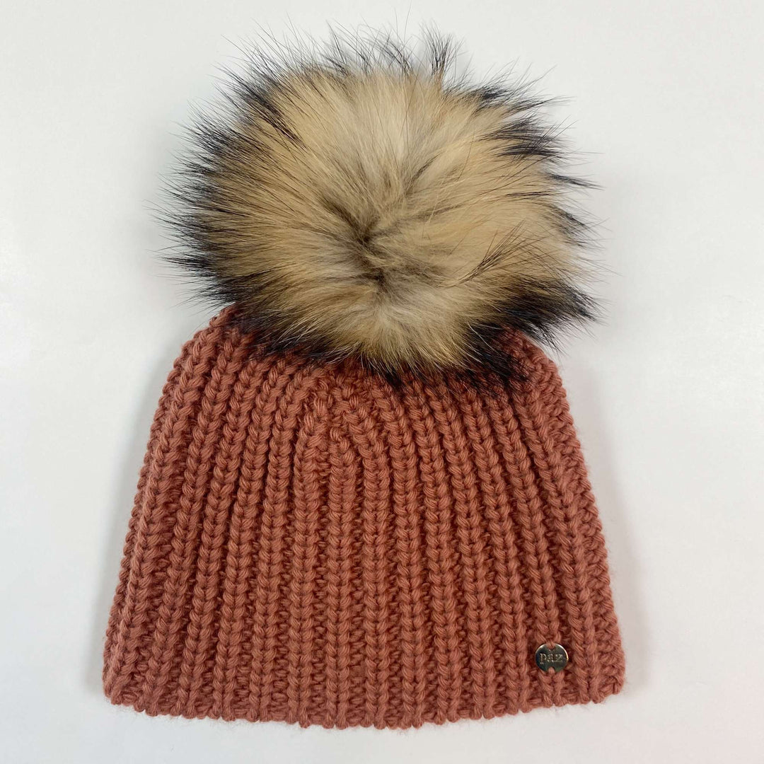 Paz Rodriguez dark dusty pink wool  hat with pompom 5Y 1