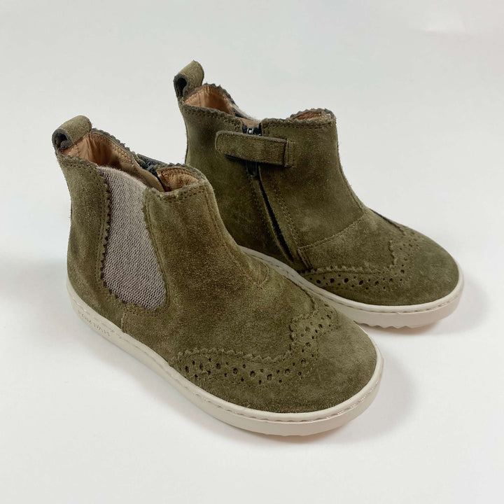 Pom D'Api khaki suede chelsea boots 25 1